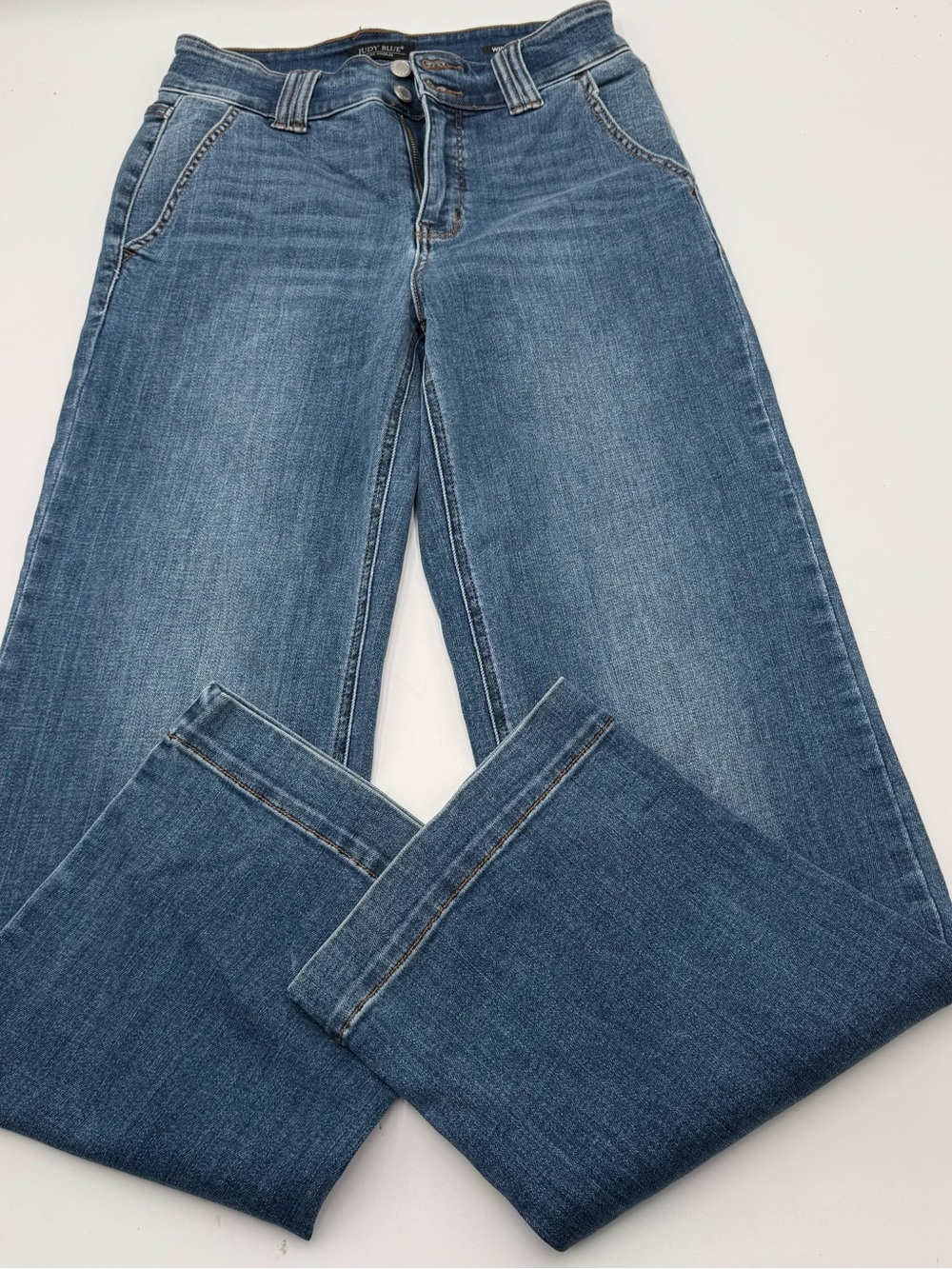 Judy Blue High Waist Double Button Wide Leg Denim Jeans 82558 Size 7/28